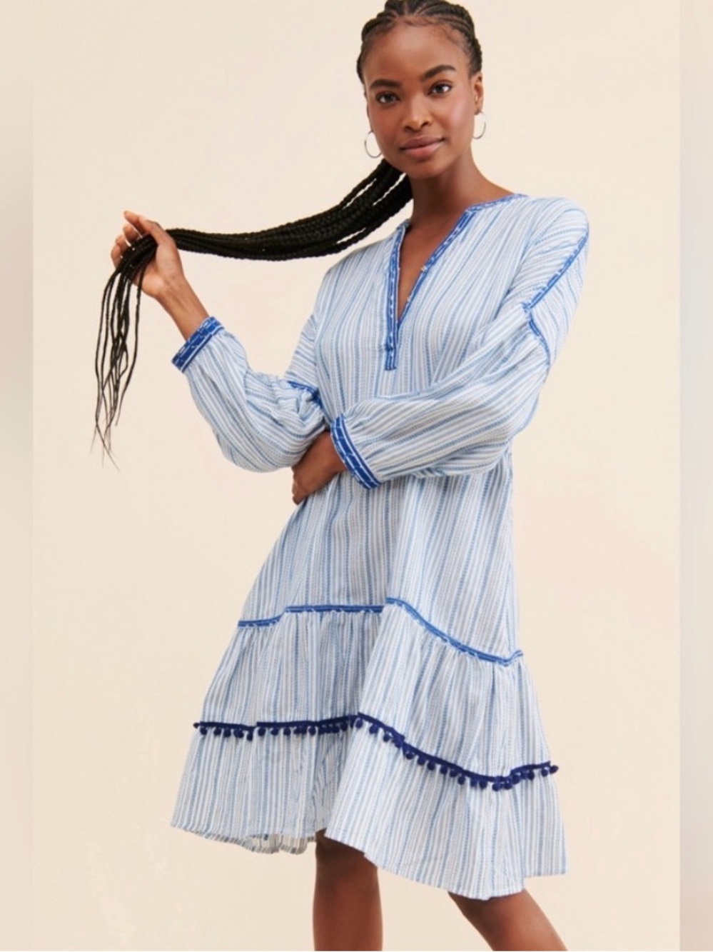 Raga Delphina Striped Dress Blue & White NWT X Small MSRP $185